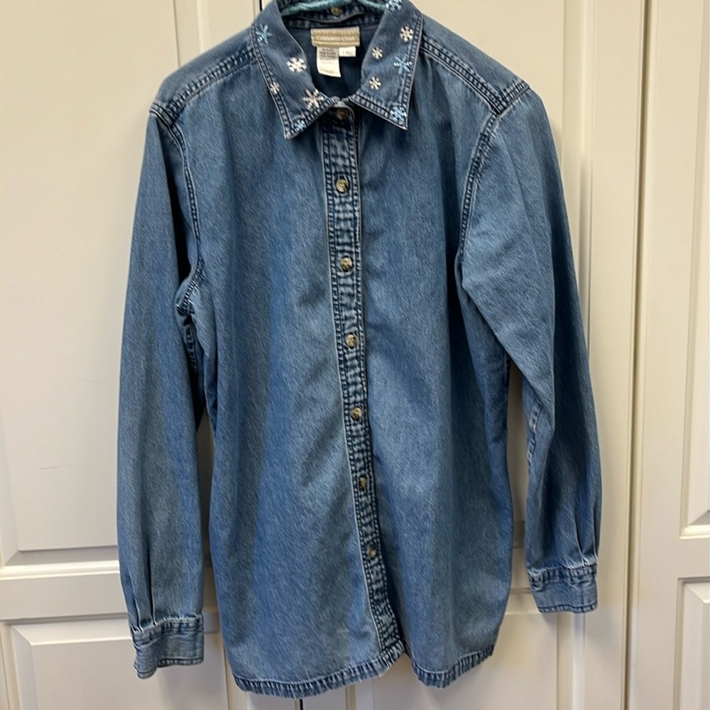 Coldwater Creek denim oversized shirt/tunic Length 30”